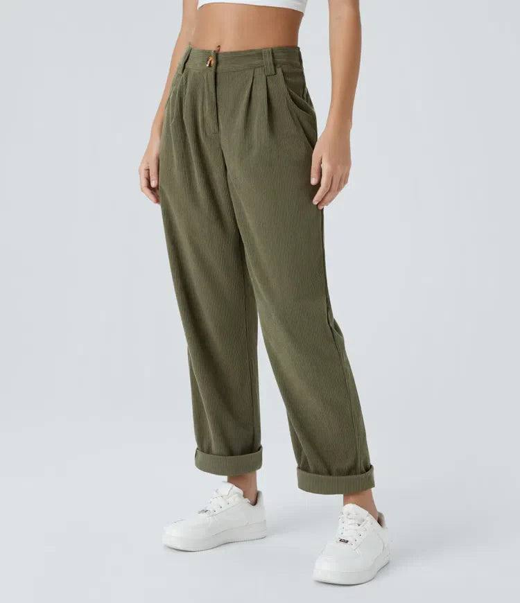 Ania™ - Medelhög midja Casual Corduroy Broek