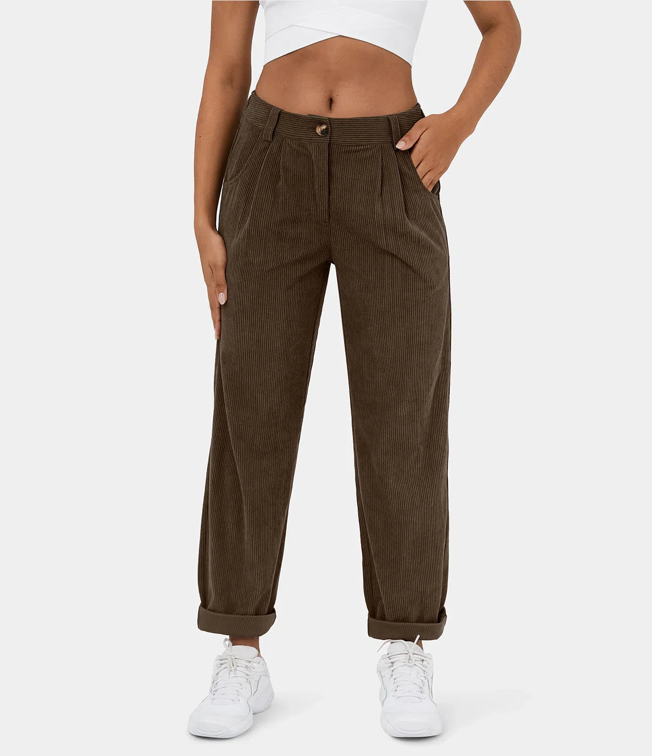 Ania™ - Medelhög midja Casual Corduroy Broek