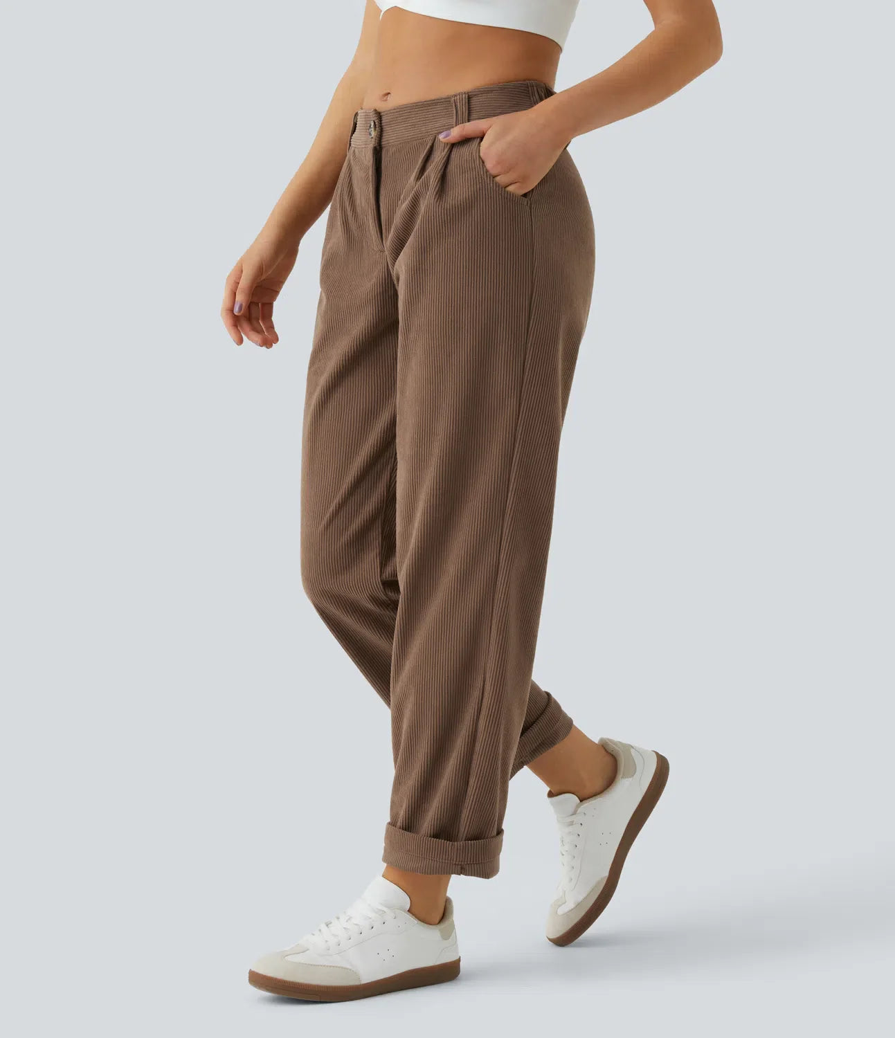 Ania™ - Medelhög midja Casual Corduroy Broek