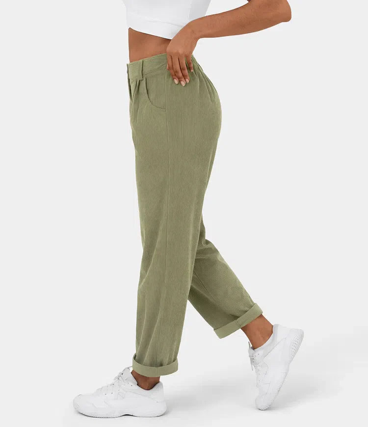 Ania™ - Medelhög midja Casual Corduroy Broek