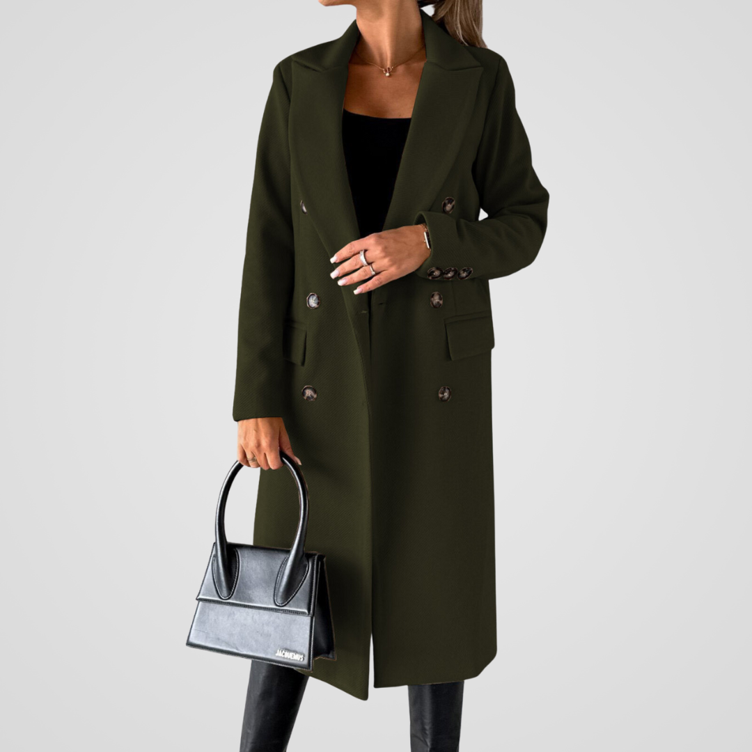 Emma™ Luxury Wool Trench Coat - Klassisk & Elegant lång damkappa