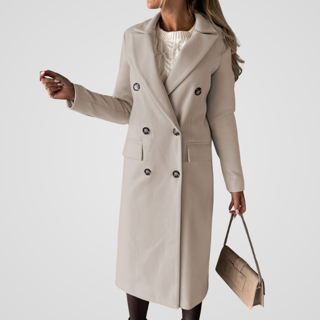 Emma™ Luxury Wool Trench Coat - Klassisk & Elegant lång damkappa