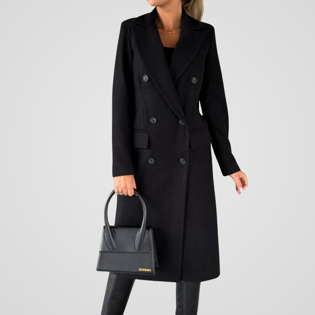 Emma™ Luxury Wool Trench Coat - Klassisk & Elegant lång damkappa