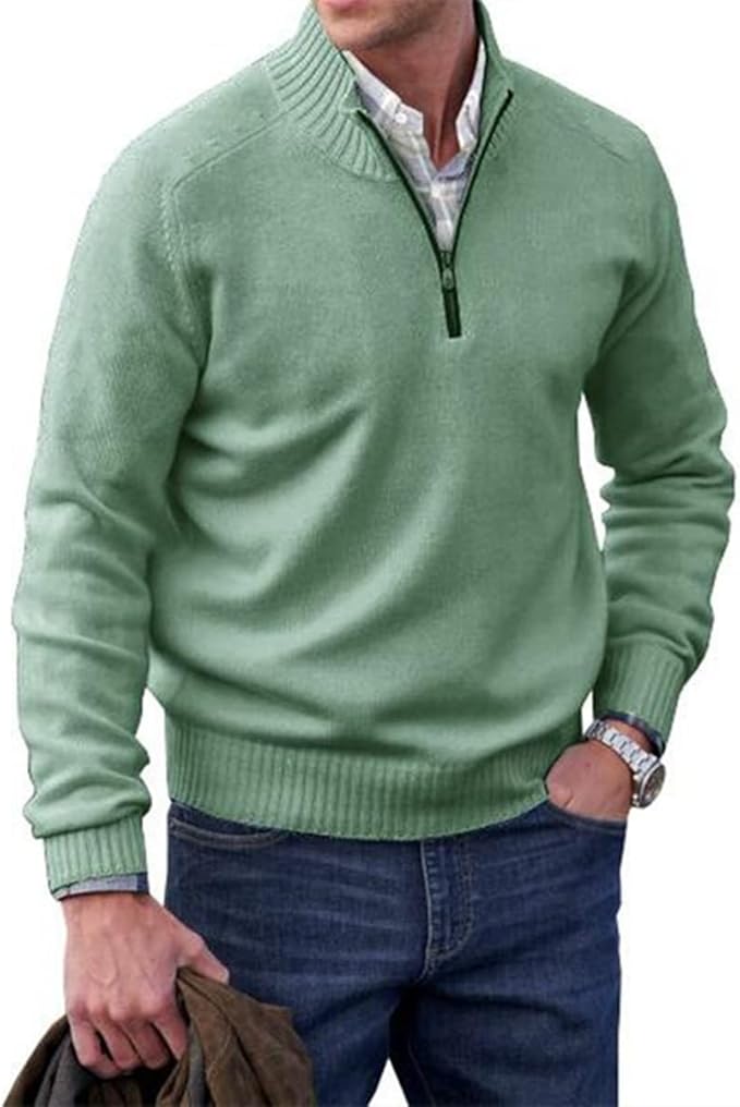 Jelmer™ | Cashmere pullover med dragkedja