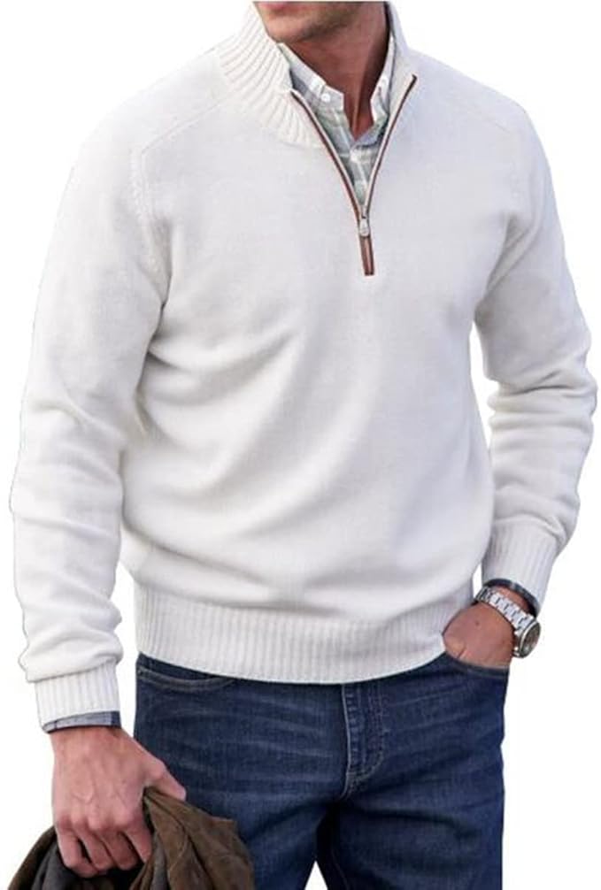 Jelmer™ | Cashmere pullover med dragkedja