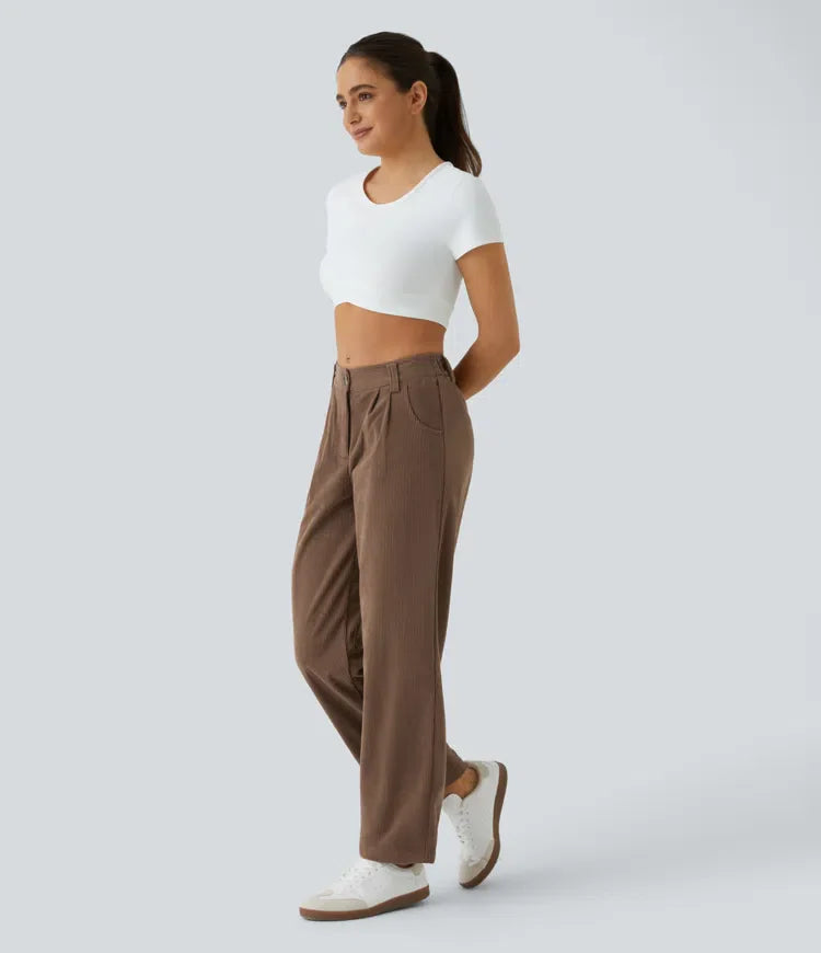 Ania™ - Medelhög midja Casual Corduroy Broek