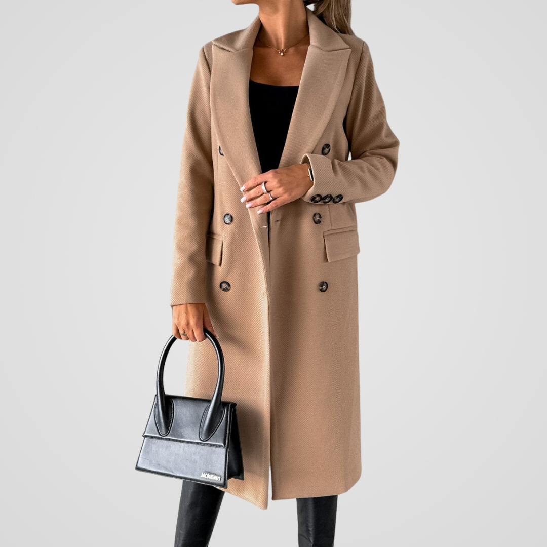 Emma™ Luxury Wool Trench Coat - Klassisk & Elegant lång damkappa