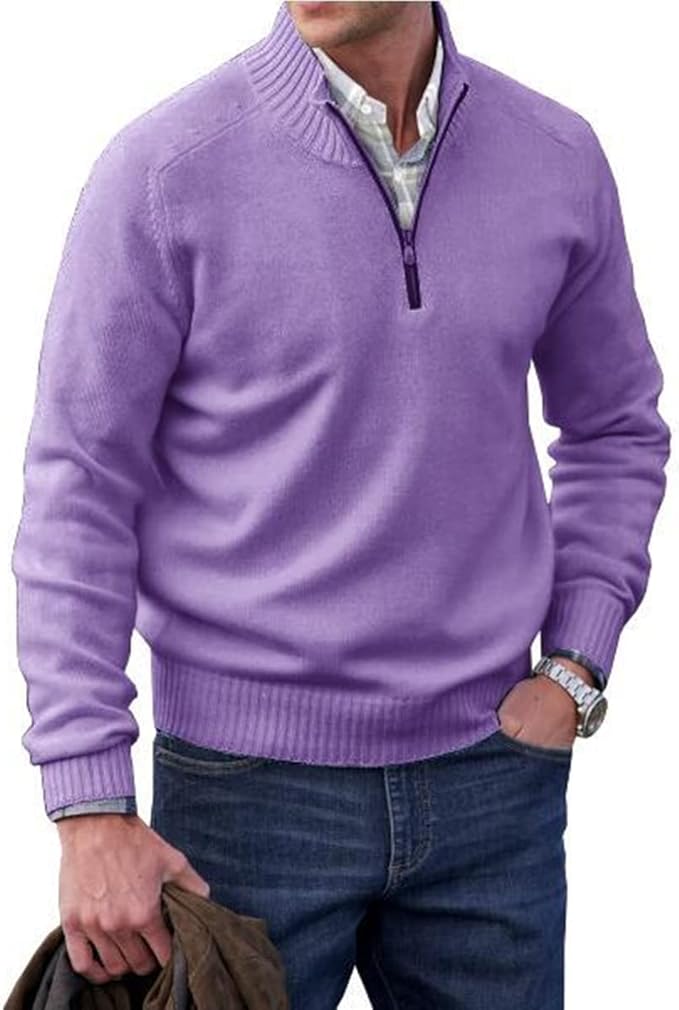 Jelmer™ | Cashmere pullover med dragkedja