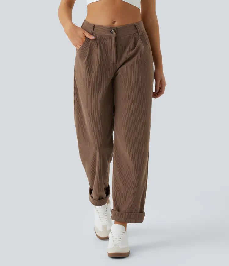 Ania™ - Medelhög midja Casual Corduroy Broek